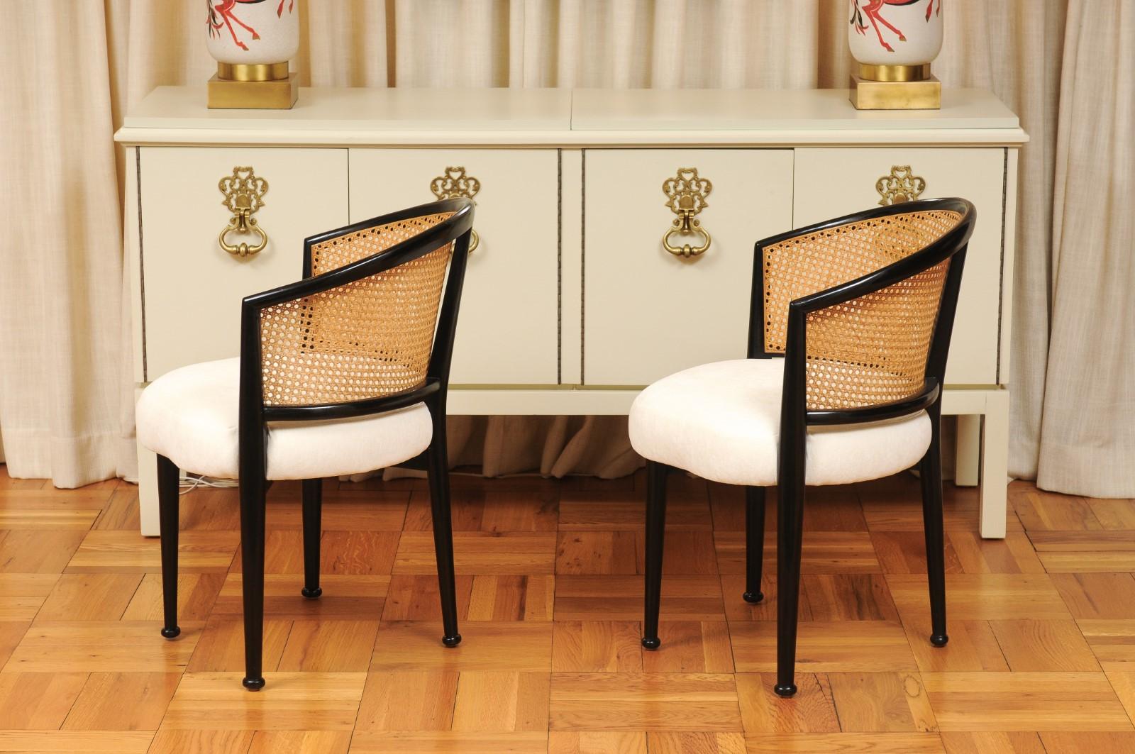 Remarkable Set of 8 Iconic Cane Chairs by Edward Wormley for Dunbar, c 1950 For Sale 8