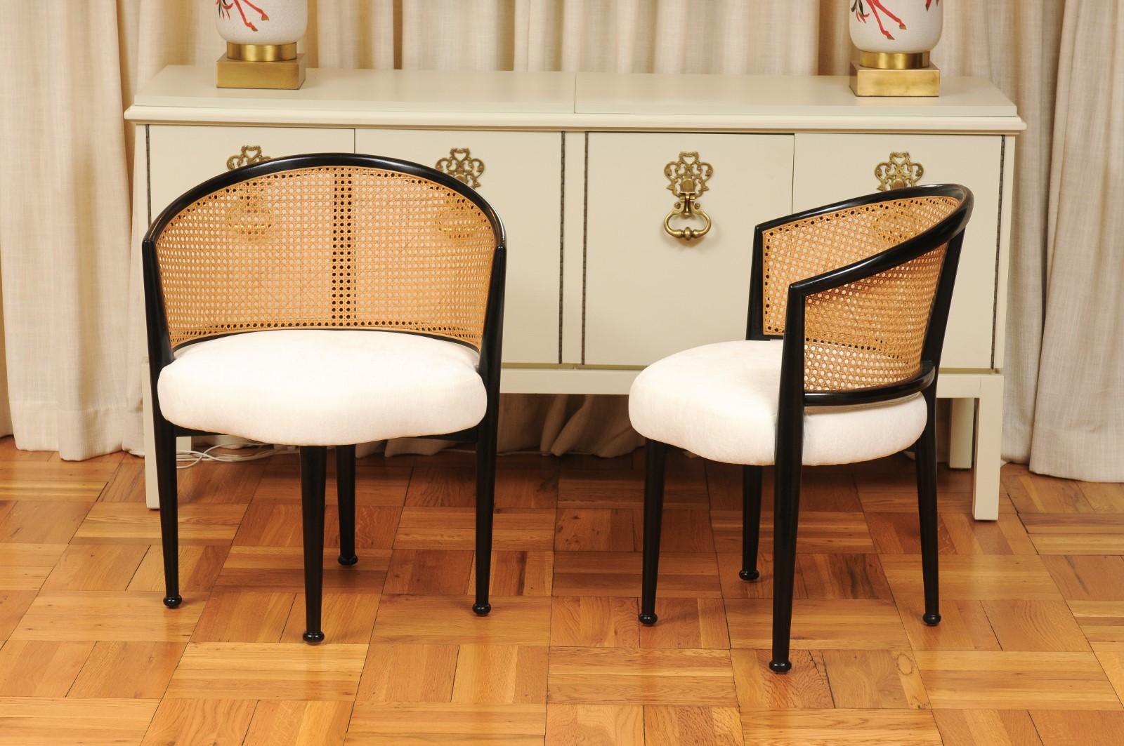 Remarkable Set of 8 Iconic Cane Chairs by Edward Wormley for Dunbar, c 1950 For Sale 9