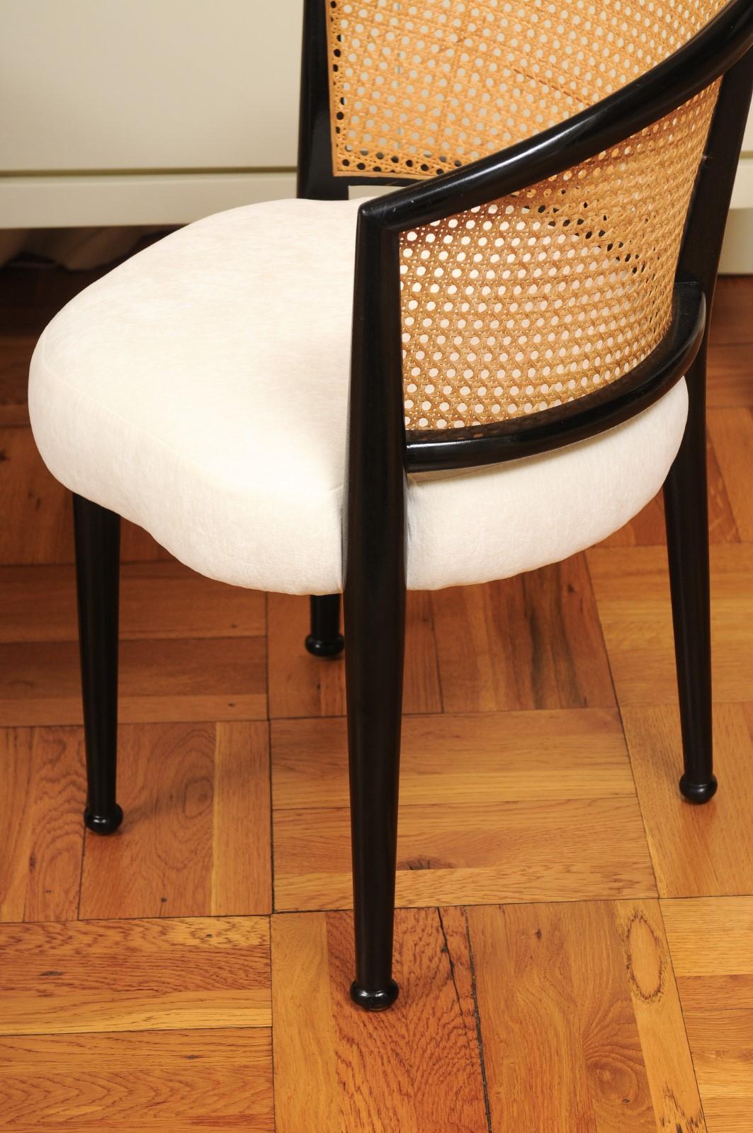Remarkable Set of 8 Iconic Cane Chairs by Edward Wormley for Dunbar, c 1950 For Sale 11