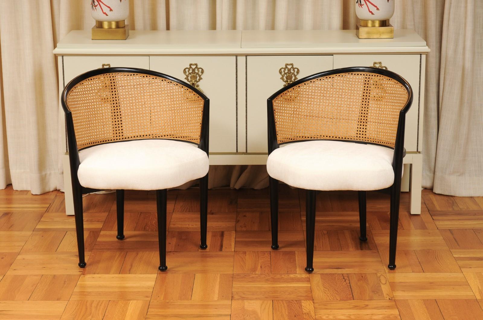 Remarkable Set of 8 Iconic Cane Chairs by Edward Wormley for Dunbar, c 1950 For Sale 12