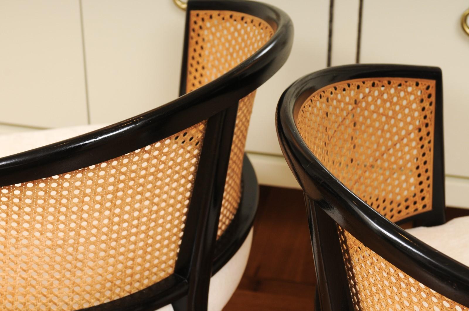 Remarkable Set of 8 Iconic Cane Chairs by Edward Wormley for Dunbar, c 1950 For Sale 13