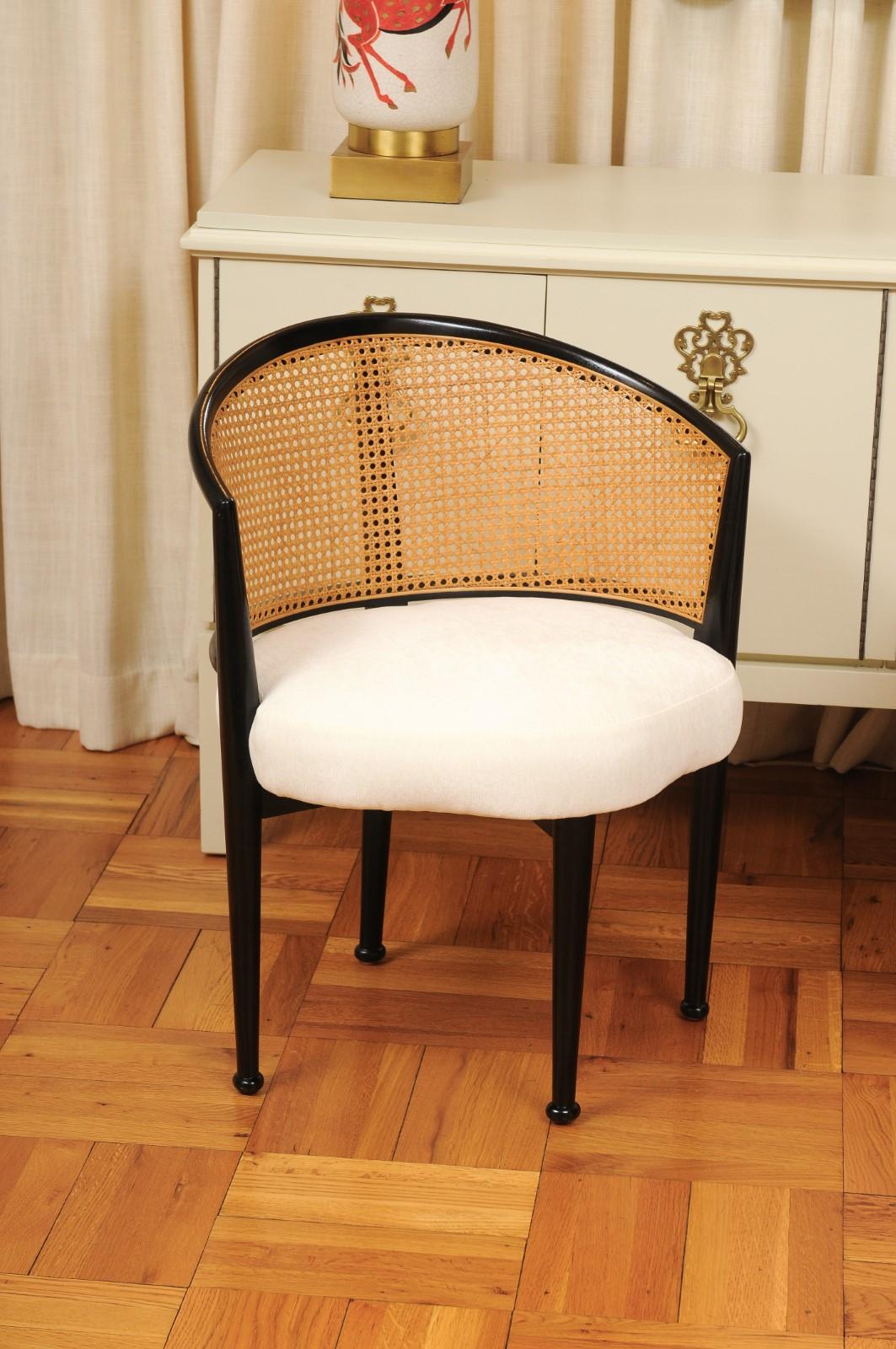 Remarkable Set of 8 Iconic Cane Chairs by Edward Wormley for Dunbar, c 1950 In Excellent Condition For Sale In Atlanta, GA