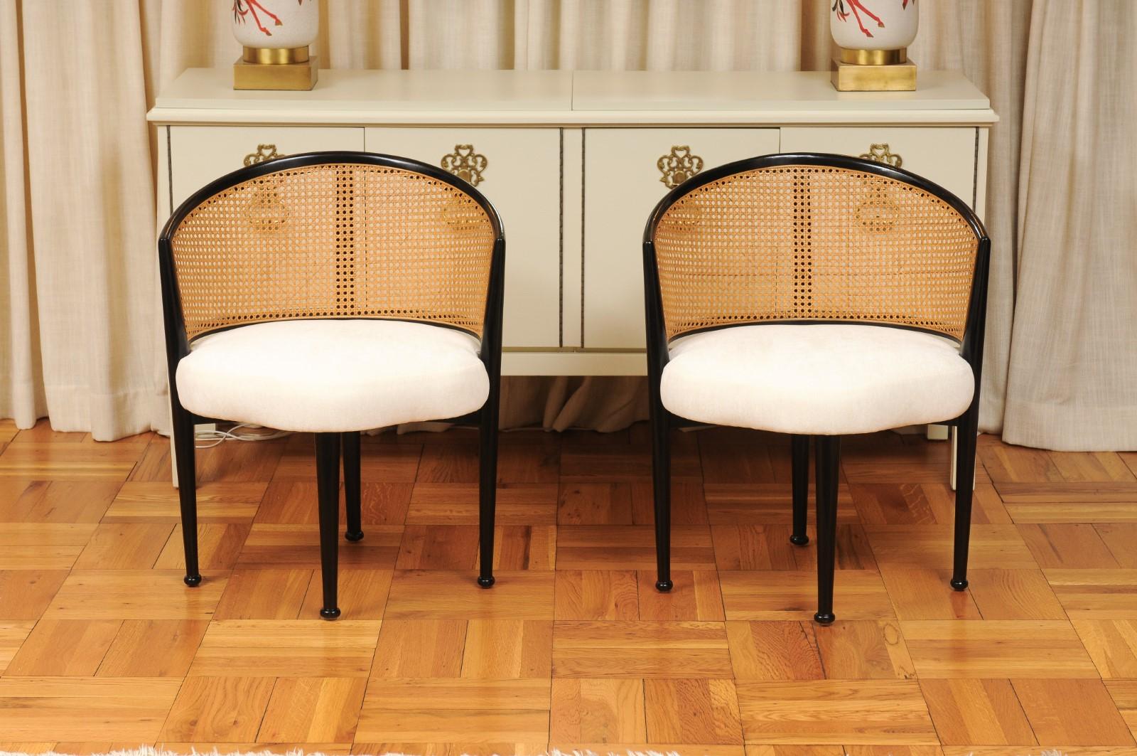Remarkable Set of 8 Iconic Cane Chairs by Edward Wormley for Dunbar, c 1950 For Sale 2