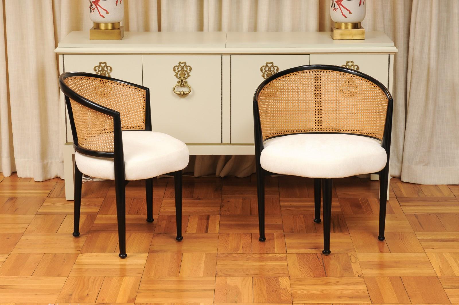 Remarkable Set of 8 Iconic Cane Chairs by Edward Wormley for Dunbar, c 1950 For Sale 3