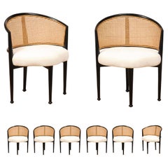 Notevole set di 8 iconiche sedie di canna di Edward Wormley per Dunbar, 1950 ca.