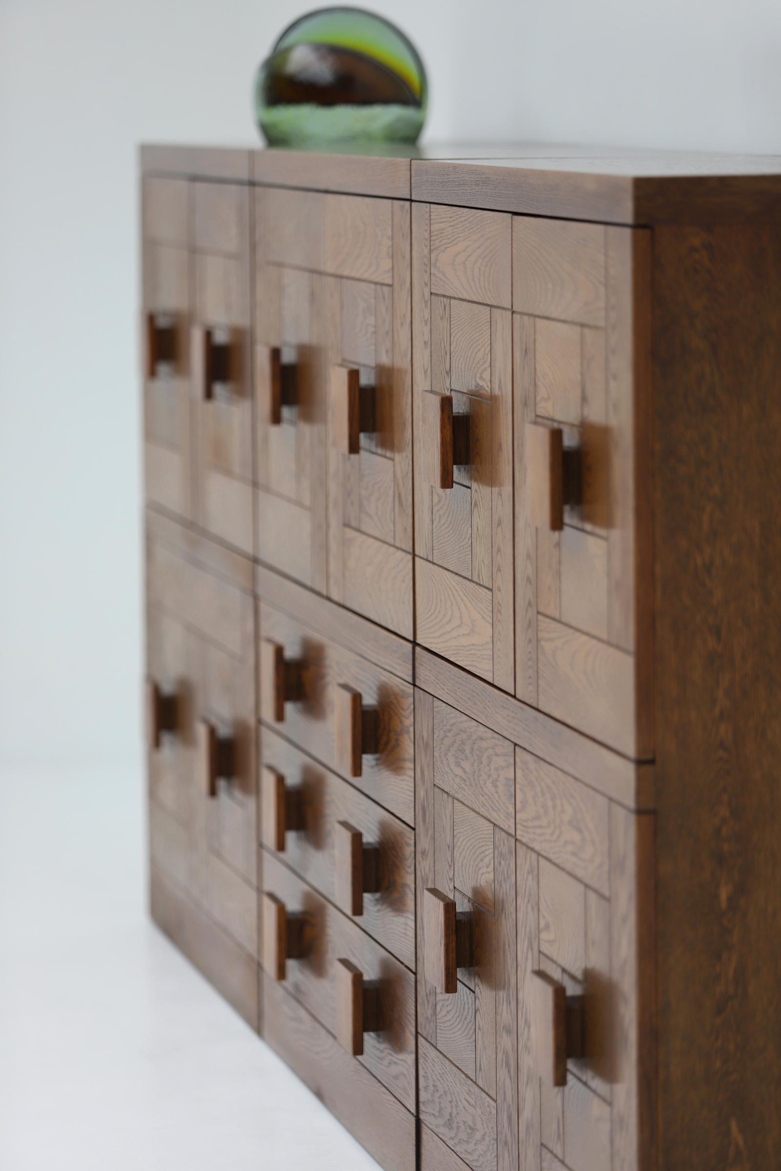 Remarkable set of cabinets, designed and produced by Defour Belgium in the 1970s For Sale 2