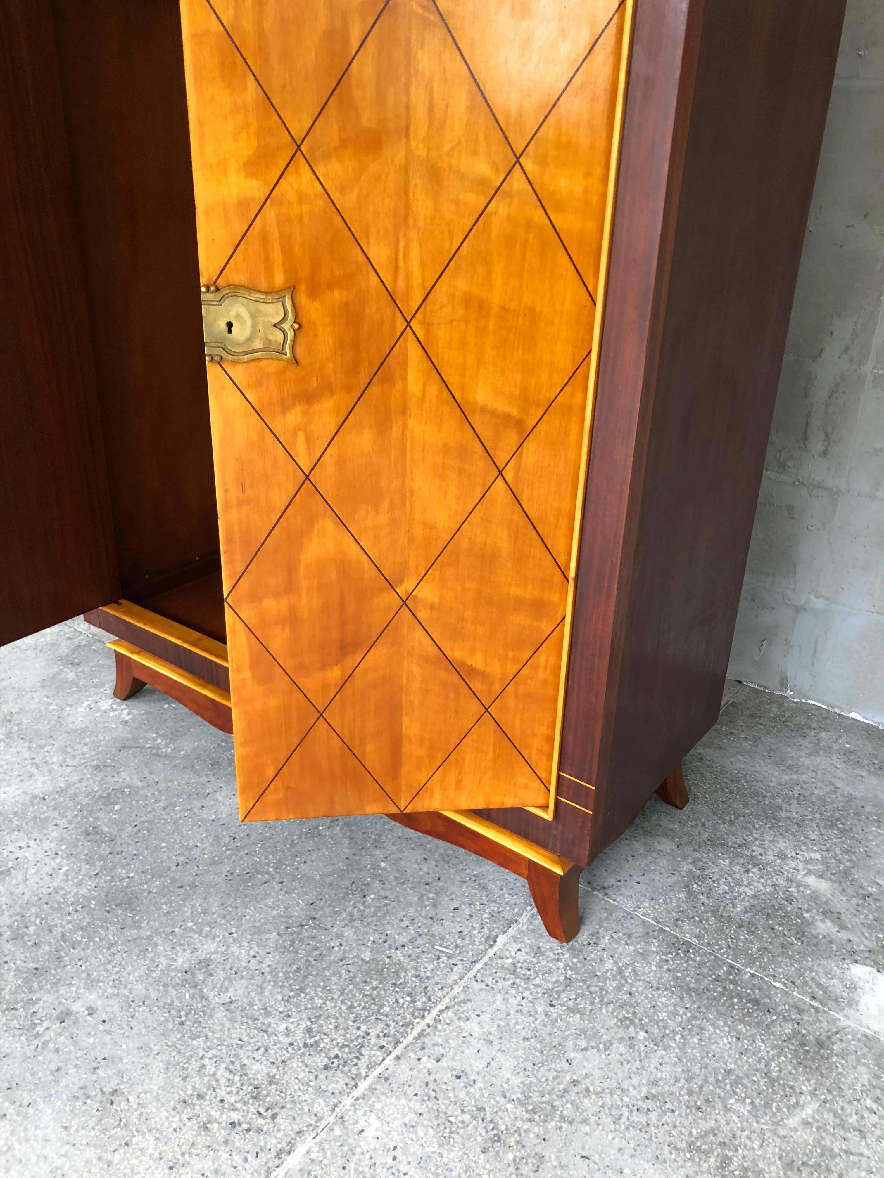 Remarkable Style of French Art Deco Armoire, 1940s 9