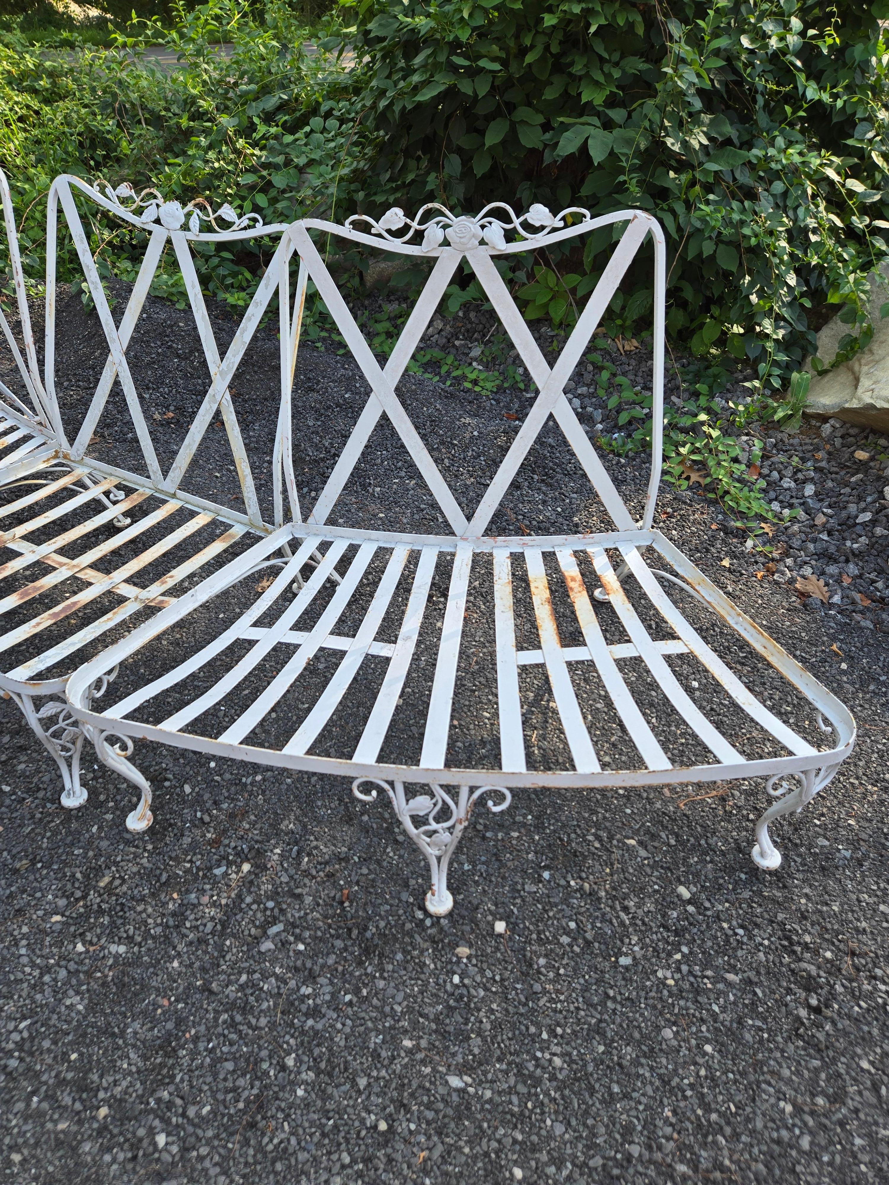 Mid-20th Century Woodard Wrought Iron Garden Seating For Sale