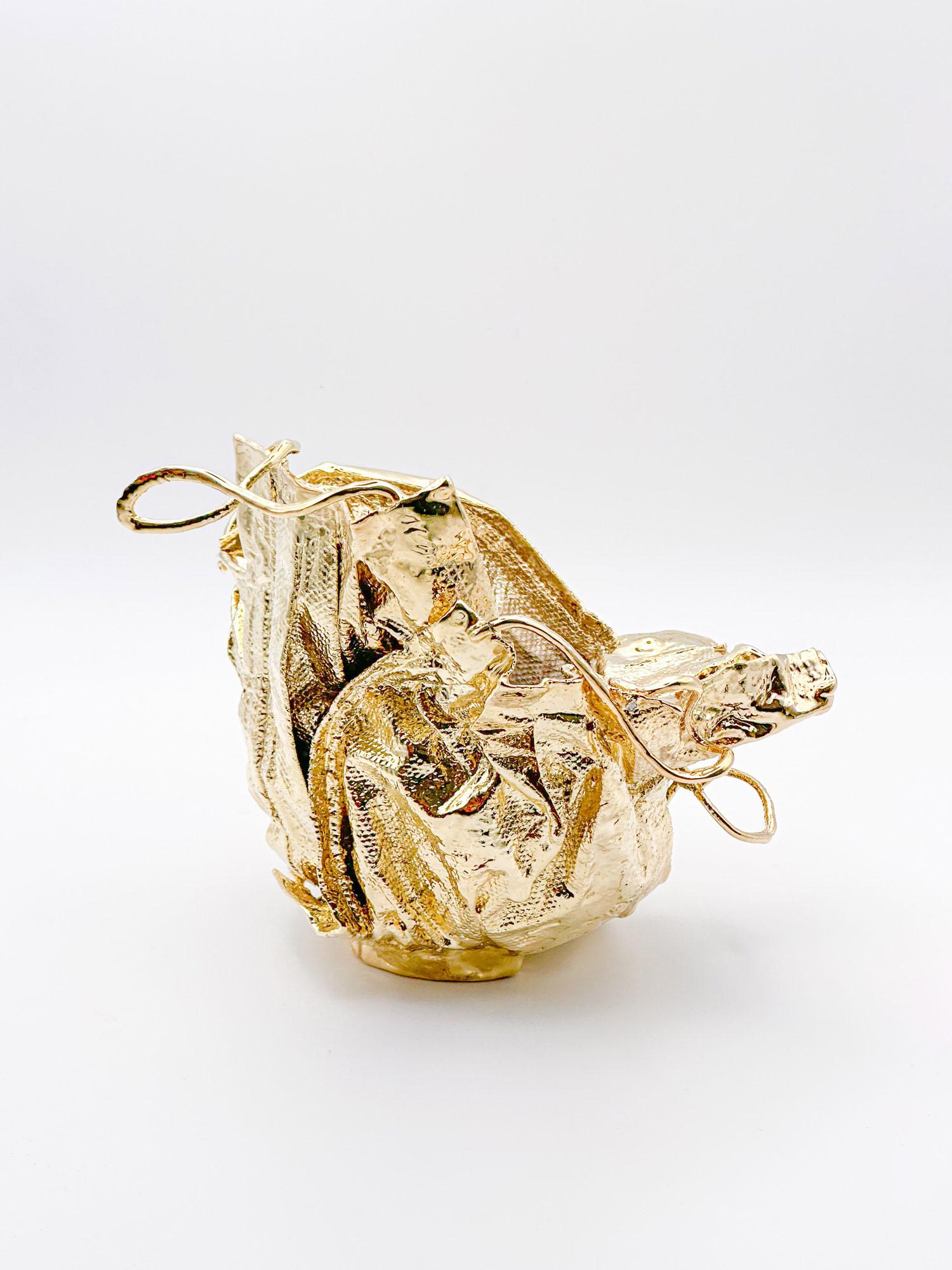 Remask Act 014 Gold-Kunstobjekt aus Surgischem Maske von Enrico Girotti, Remask im Angebot 1