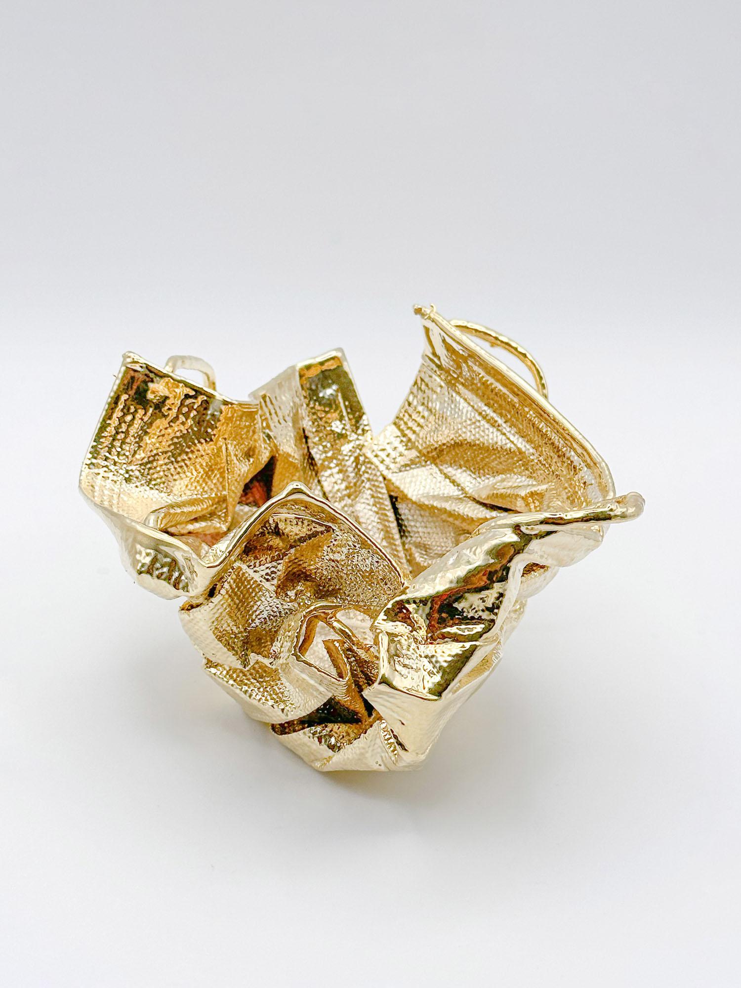 Post-Modern Remask Act 009 Gold Art Object Made from Surgical Mask by Enrico Girotti For Sale