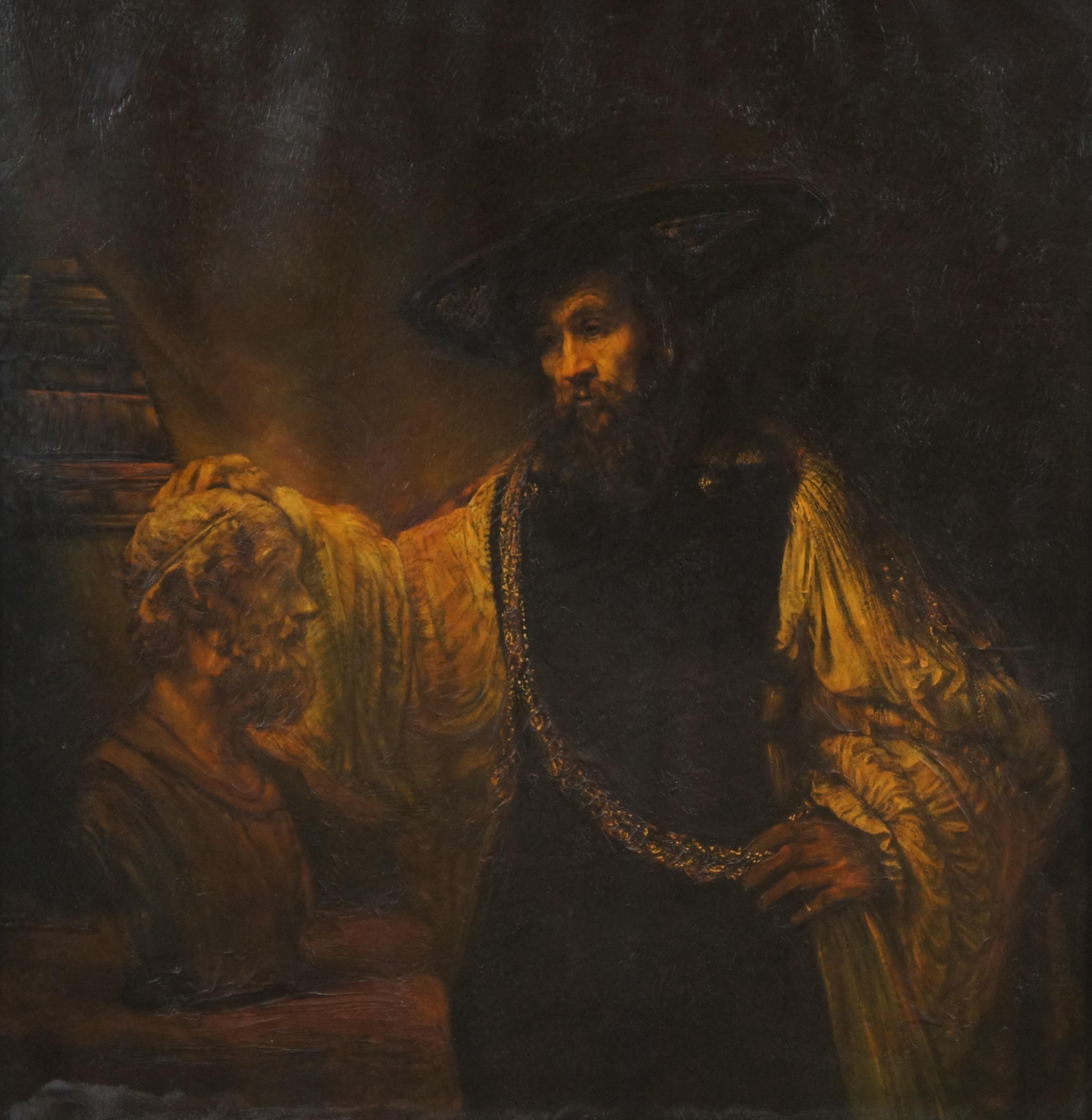 Rembrandt Aristotle Bust of Homer Renaissance Philosopher Print on Canvas 36