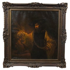 Rembrandt Aristoteles-Büste von Homer, Renaissance-Philosoph, Druck auf Leinwand 36"