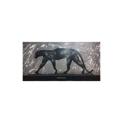 Retro Original silkscreen print featuring Bugatti's famous "Panther" sculpture
