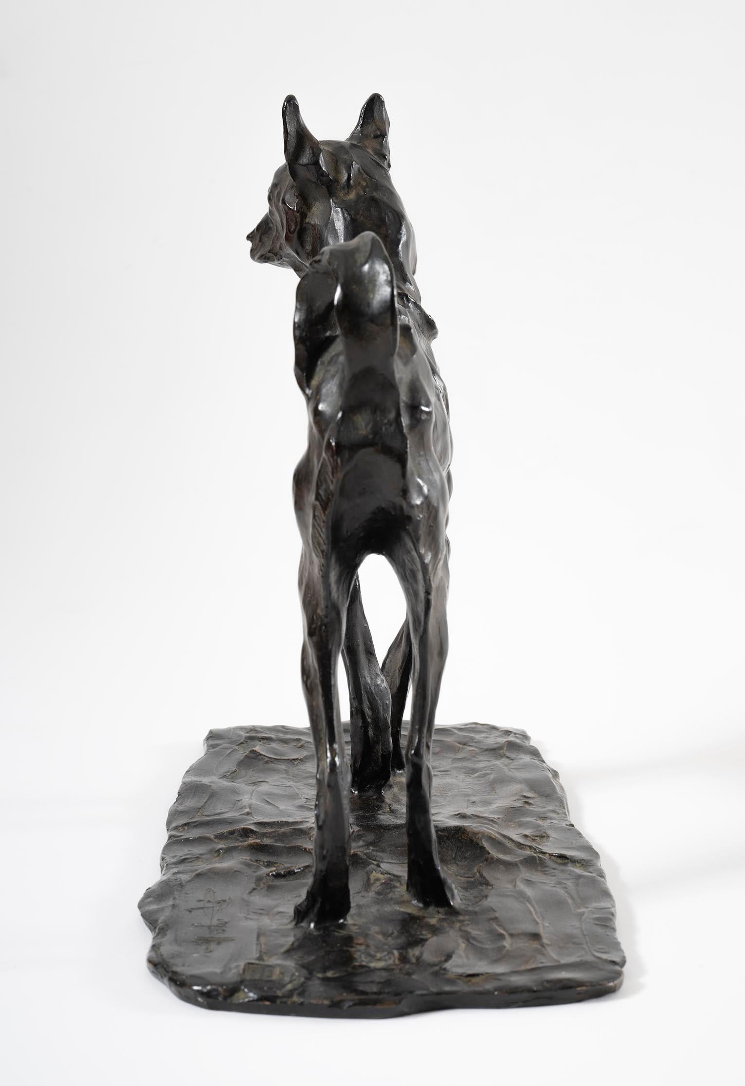 Chien d'Annam, Bugatti, Scultura, Animale, Design, Bronzo, Fine Art - Sculpture di Rembrandt Bugatti
