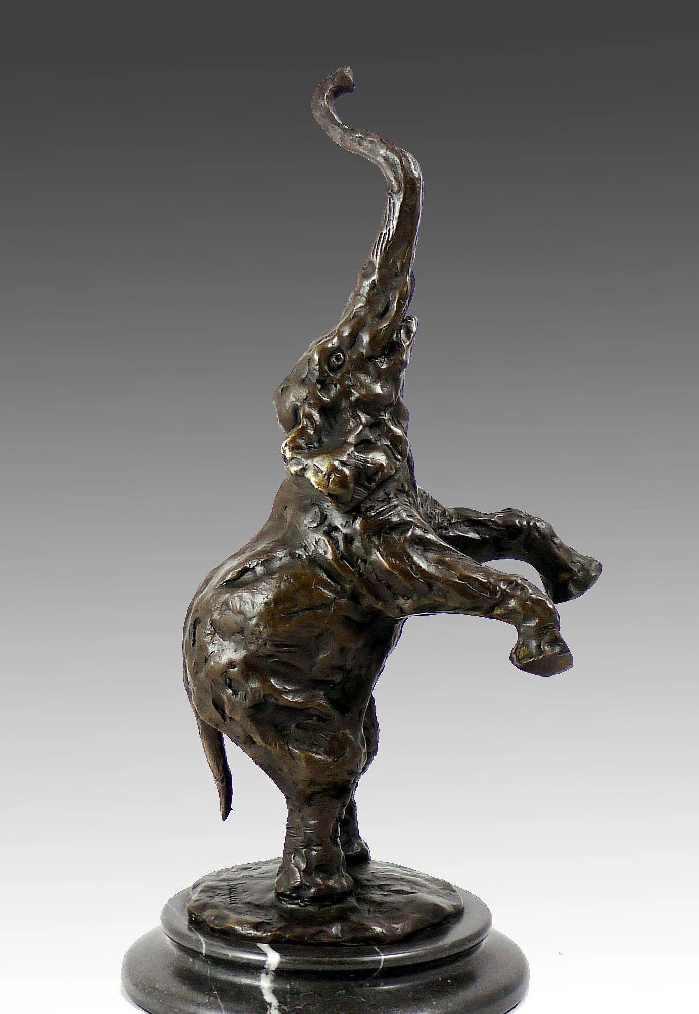 Patinato Rembrandt Bugatti in stile, Scultura, Elefante indiano, Statua animale in bronzo in vendita