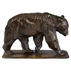 Antique Rembrandt Bugatti "Ours Brun Marchant, La Patte Droite en Avant" Bronze Sculptur