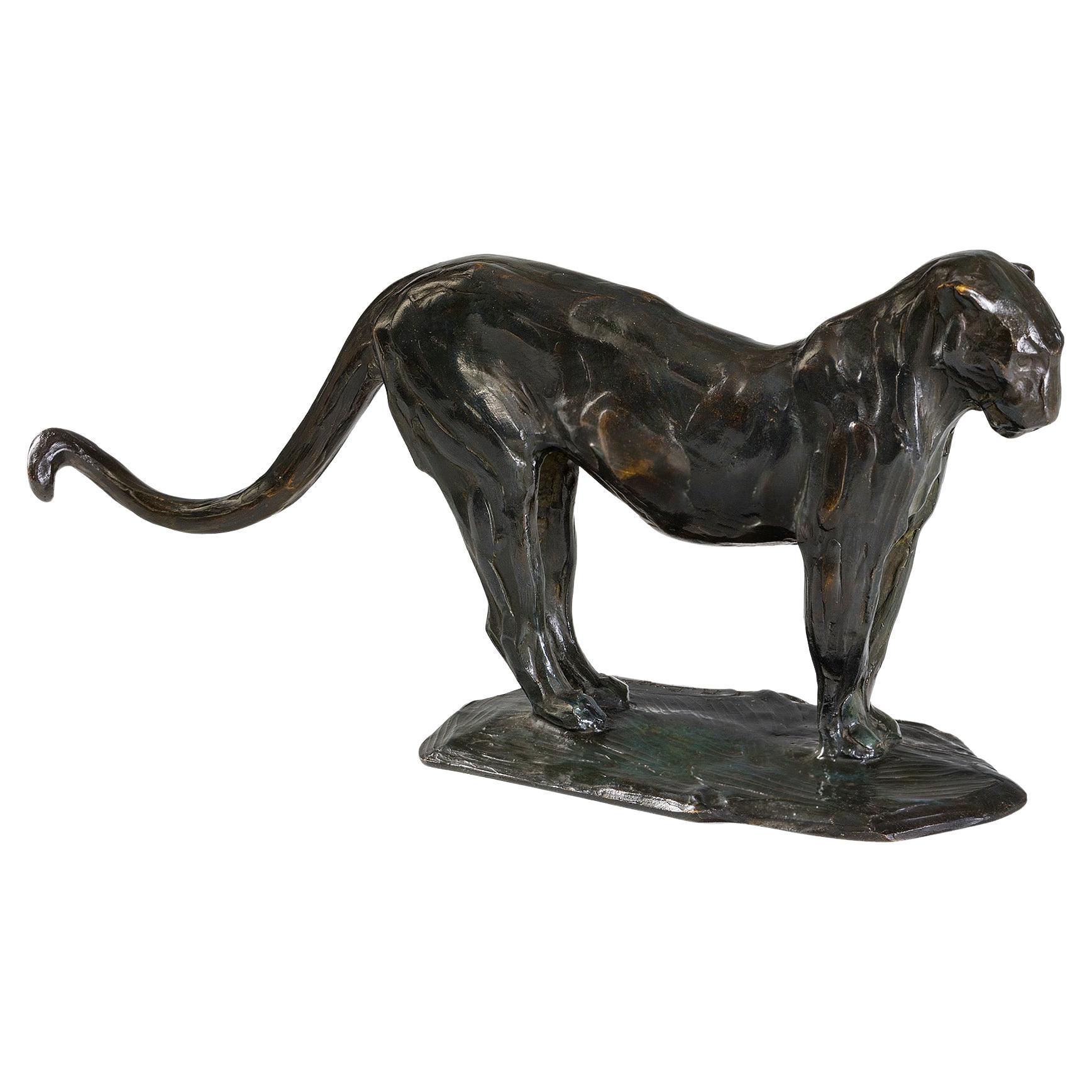 Rembrandt Bugatti "Panthère au repos" Bronze Sculpture
