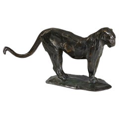 Rembrandt Bugatti "Panthère au repos" Sculpture en bronze