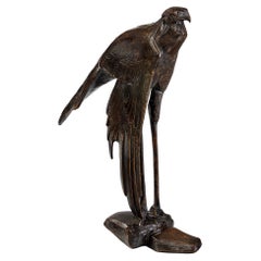Rembrandt Bugatti "Serpentaire mâle, une aile deployée" Bronze Sculpture