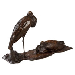 Rembrandt Bugatti "Storks at Rest" Bronze Sculpture