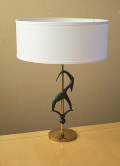 Rembrandt Mid Century Modern Table Lamp! Swiss Banker Decor! Goat Horn MCM 1950s