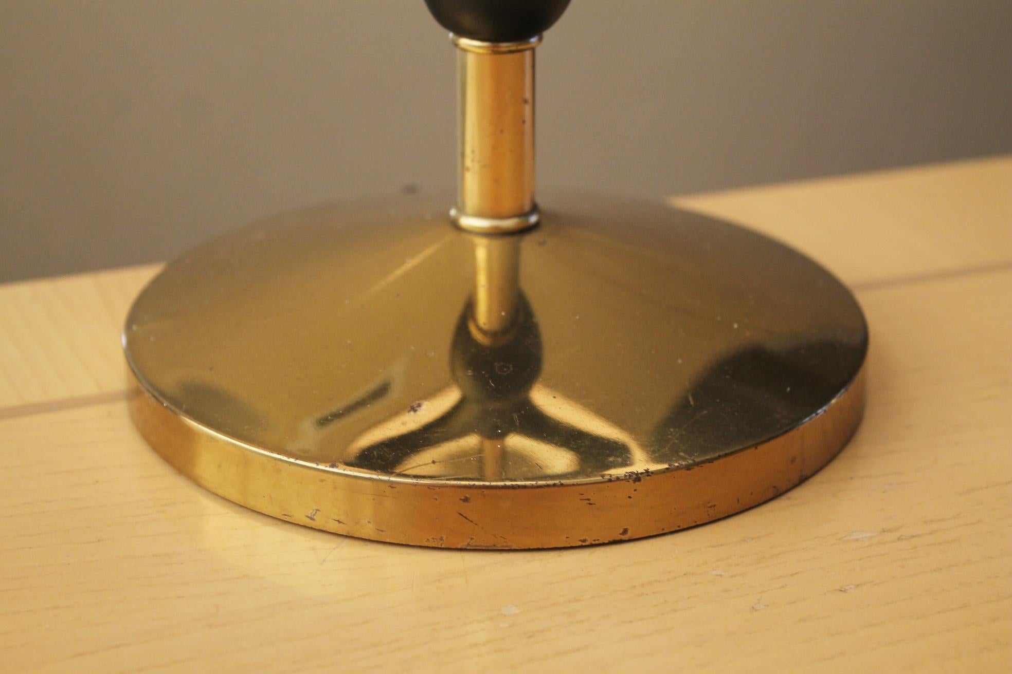 American Rembrandt Mid Century Modern Table Lamp! Swiss Banker Decor! Goat Horn MCM 1950s For Sale