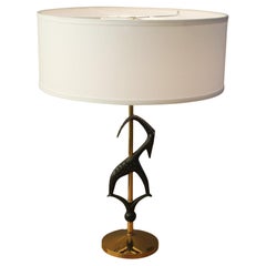 Rembrandt Mid Century Modern Table Lamp! Swiss Banker Decor! Goat Horn MCM 1950s