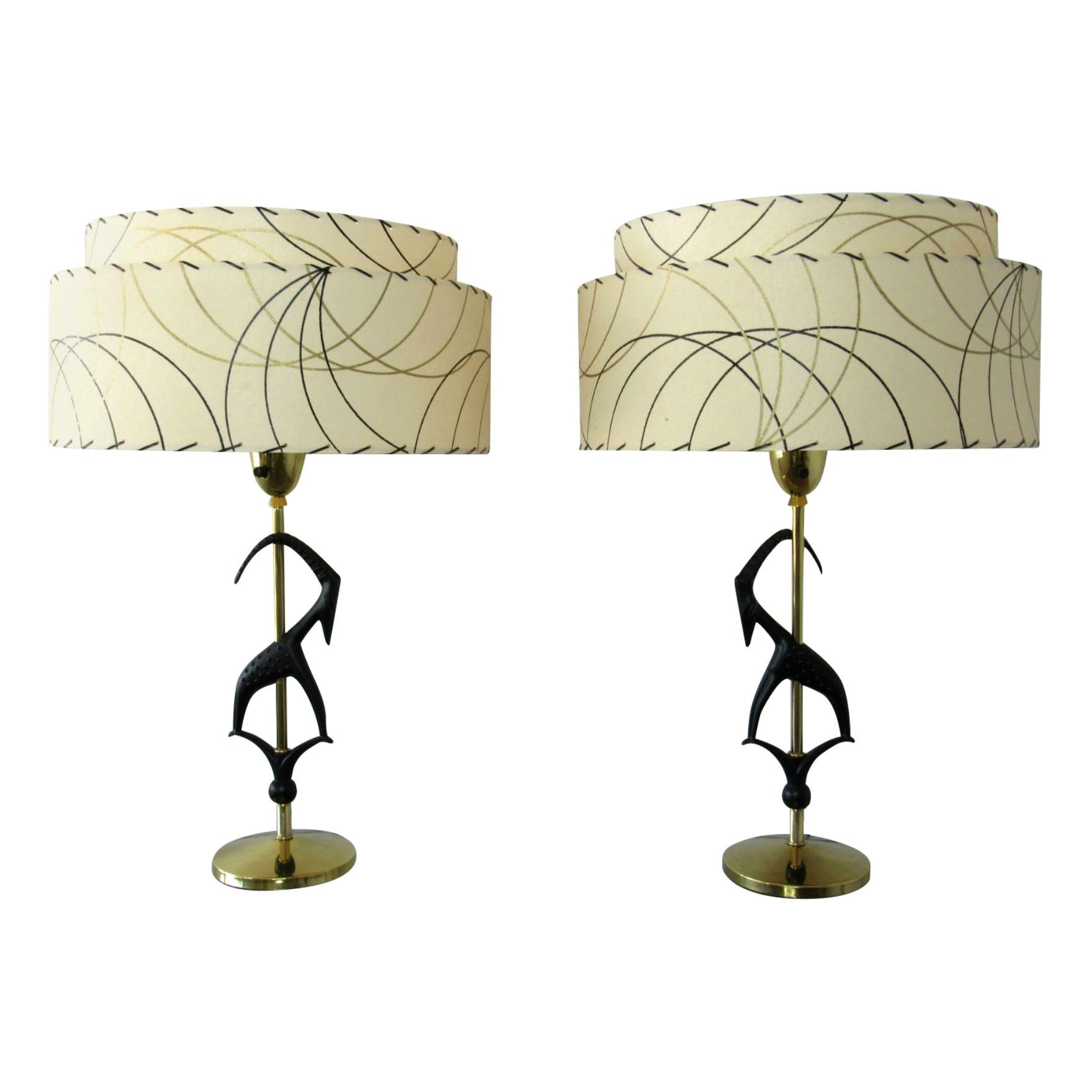 Rembrandt Midcentury Gazelle Table Lamps For Sale