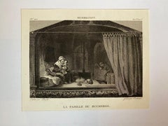 Rembrandt "the Bucheron Family " Engraving by J.Oorman 19th Century