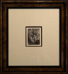 Rembrandt Van Rijn Joseph Telling His Dreams Signed Etching on Paper 1638 Framed