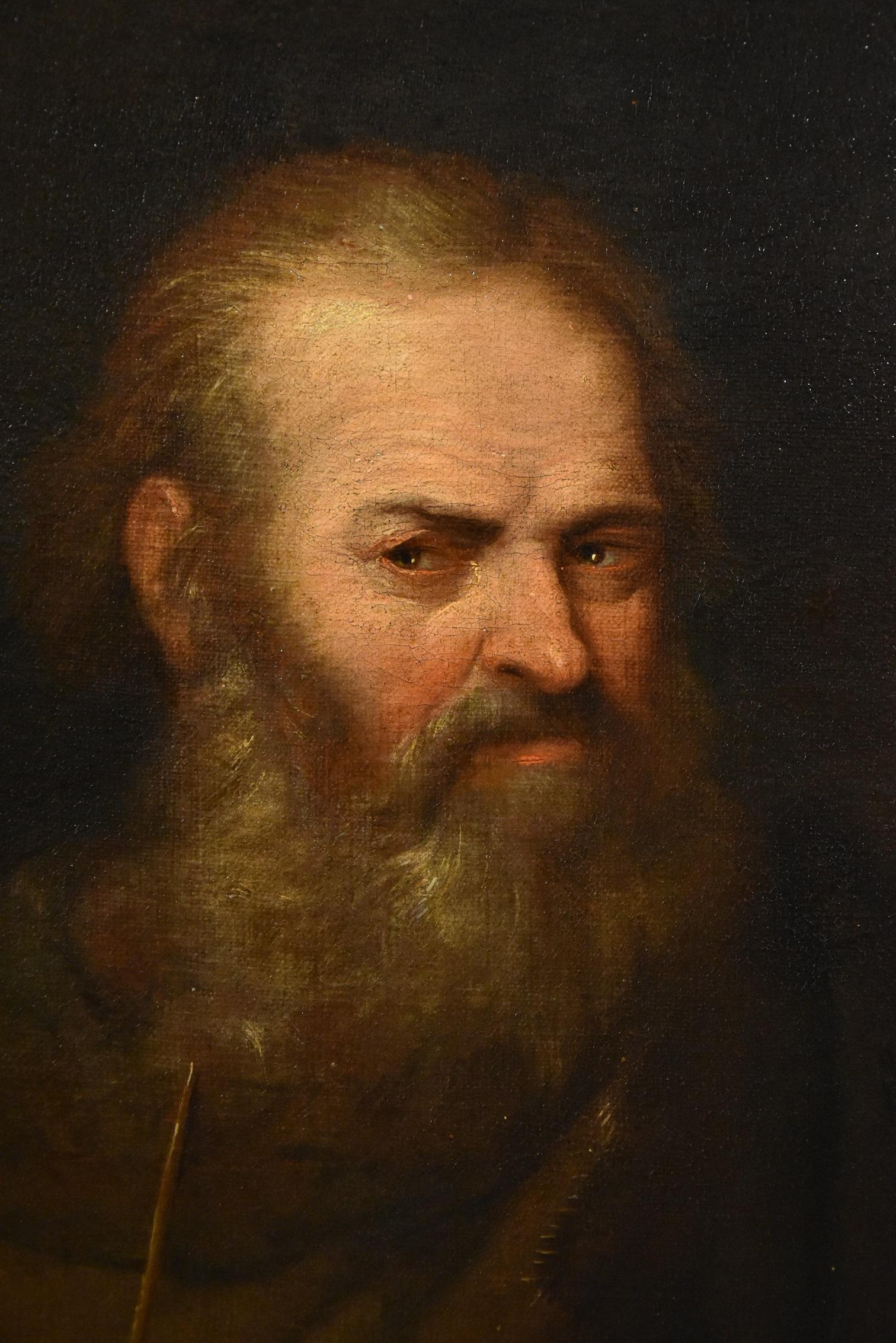 Philosopher Aristarchus Portrait Rembrandt Paint Oil on canvas Old master 17th  2