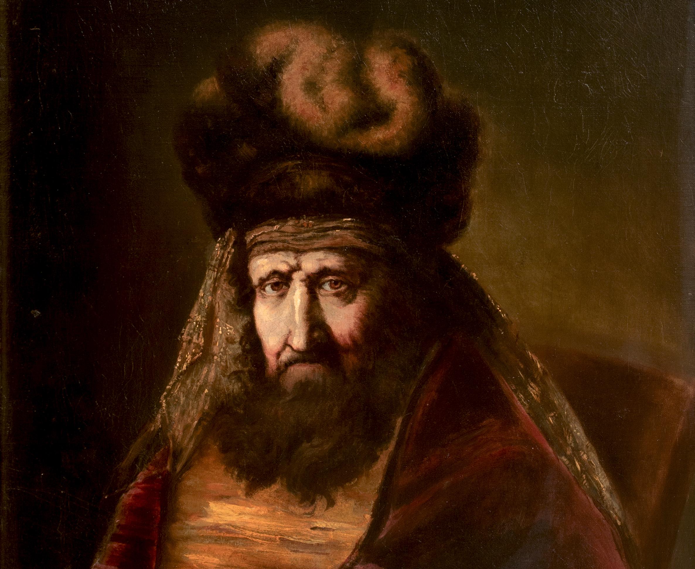 Portrait Of Haman From the Book Of Esther, 19th Century  School of REMBRANDT For Sale 2