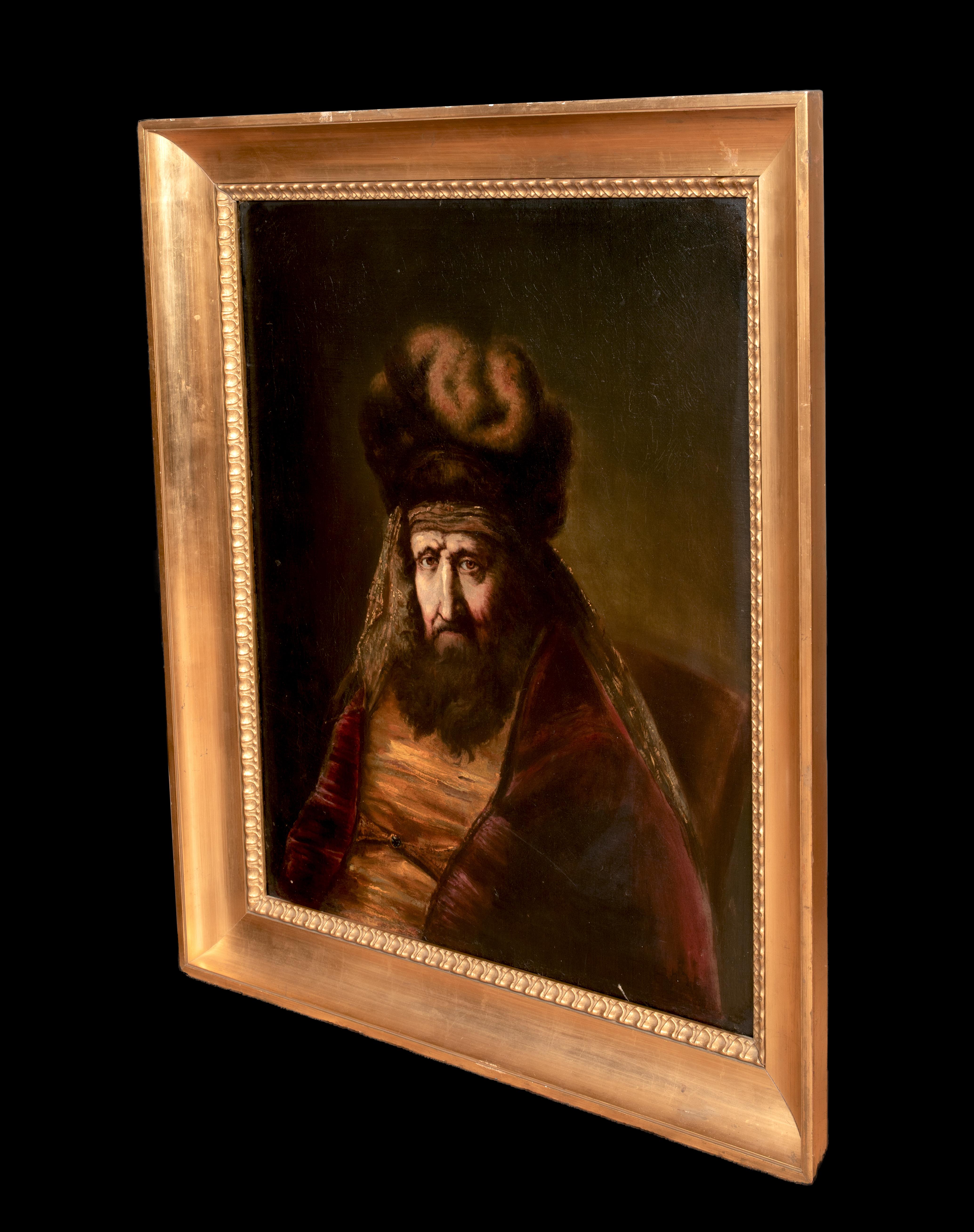 Portrait Of Haman From the Book Of Esther, 19th Century  School of REMBRANDT For Sale 4