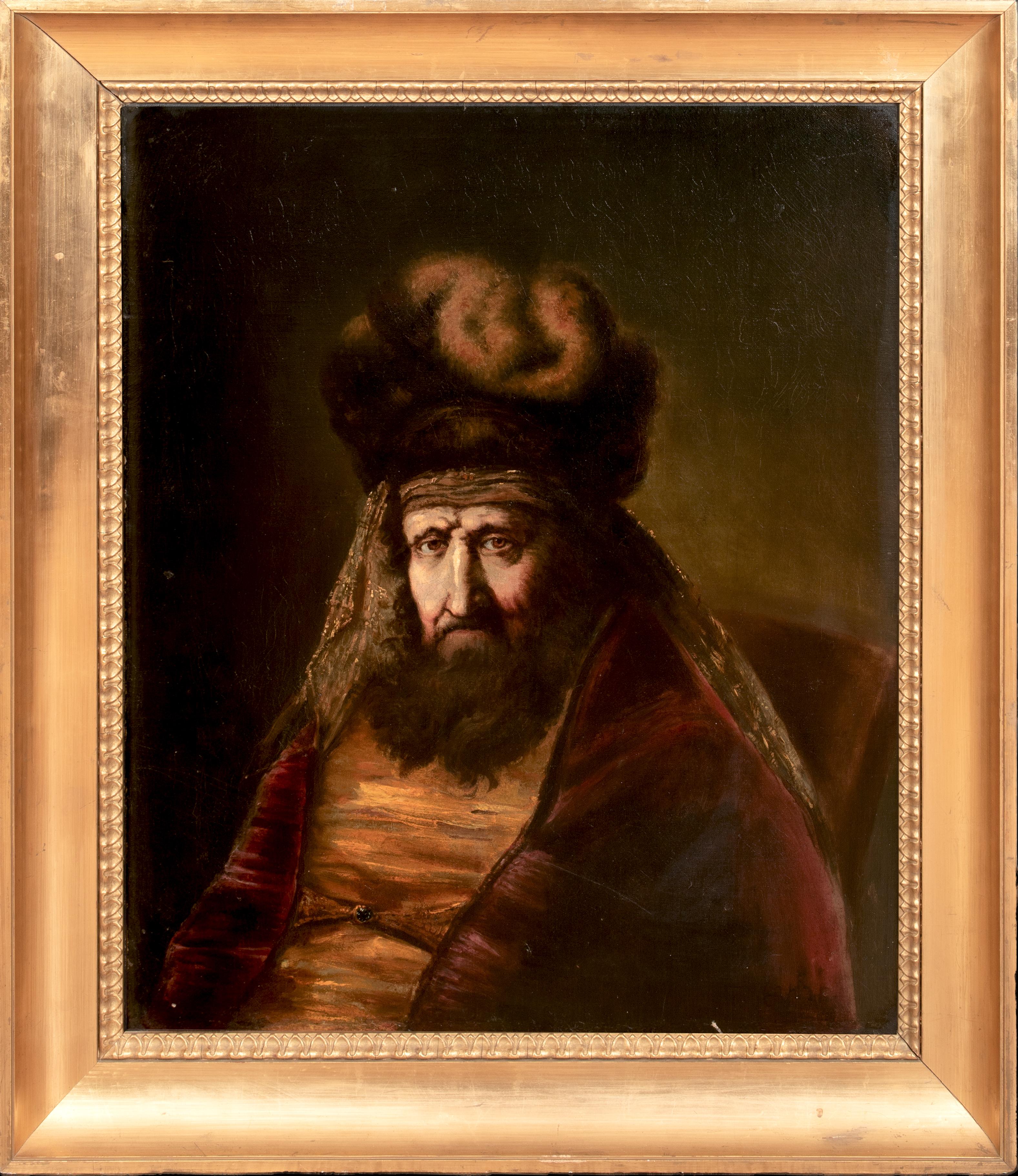 Rembrandt van Rijn Portrait Painting - Portrait Of Haman From the Book Of Esther, 19th Century  School of REMBRANDT