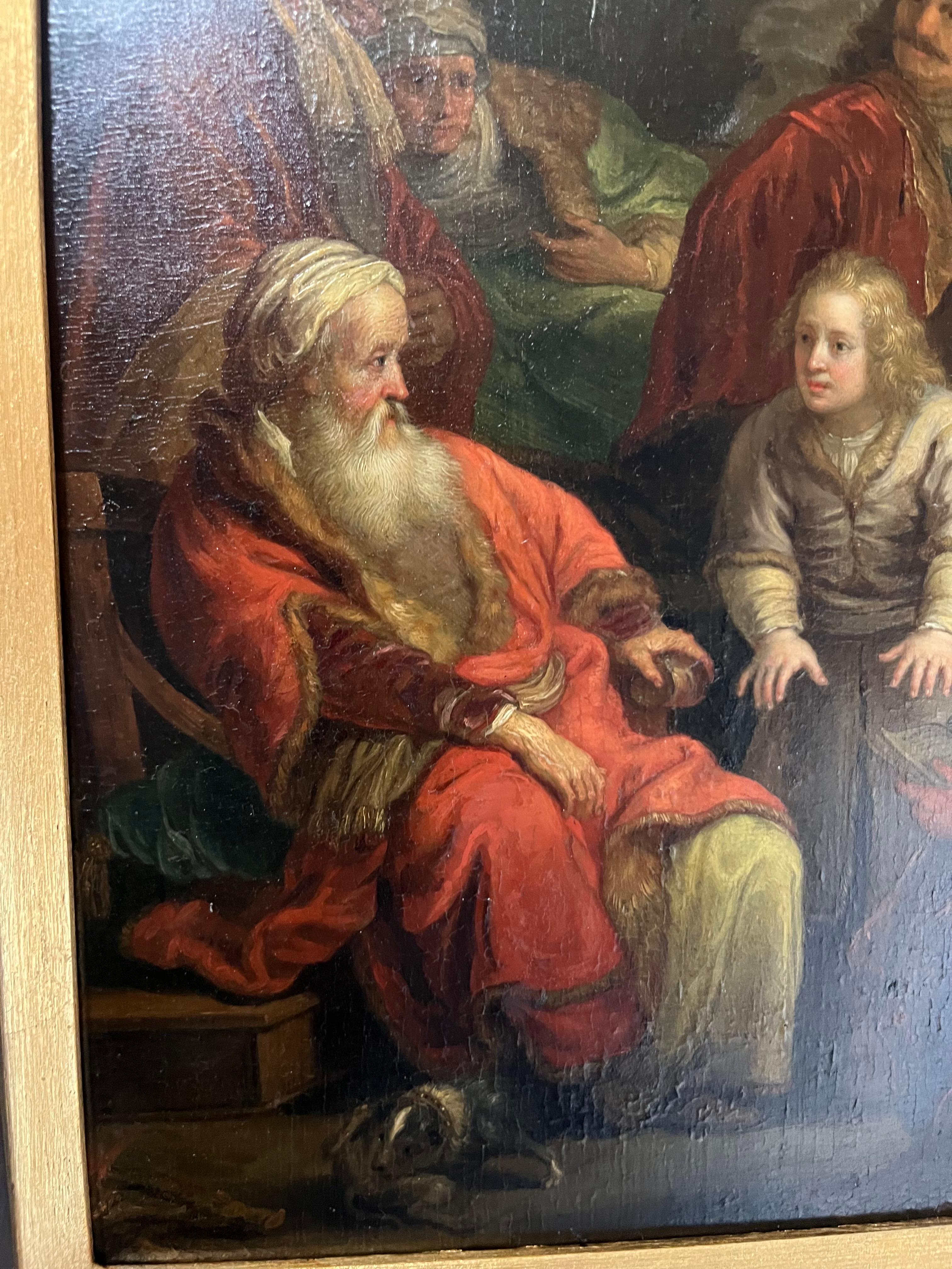 Peinture à l'huile biblique du XVIIe siècle Joseph raconte son rêve en vente 2