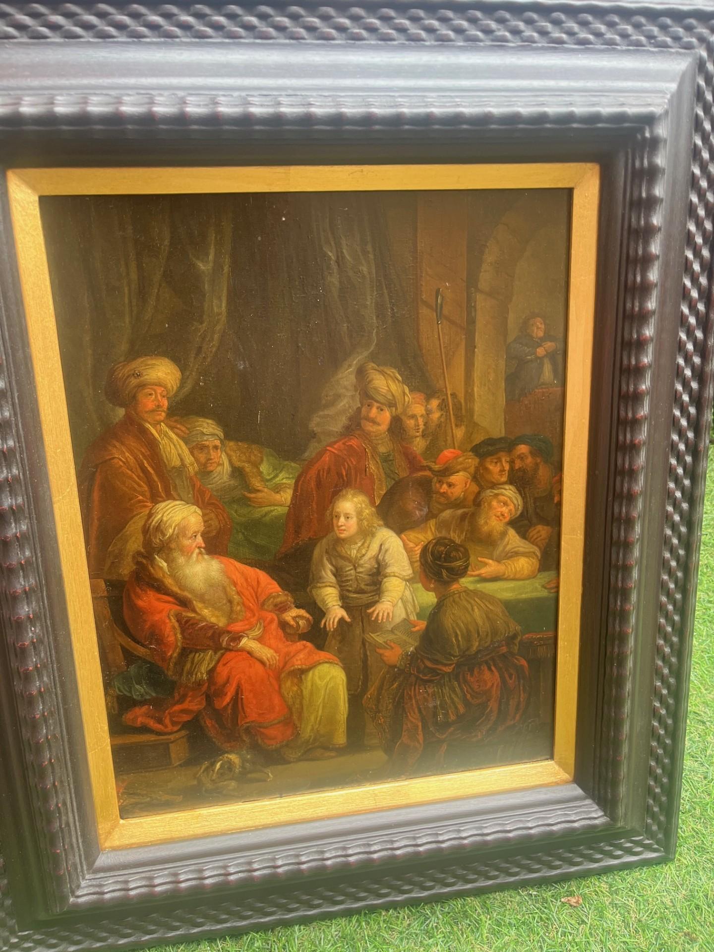 Figurative Painting de Rembrandt van Rijn - Óleo bíblico del siglo XVII del Viejo Maestro José cuenta su Sueño