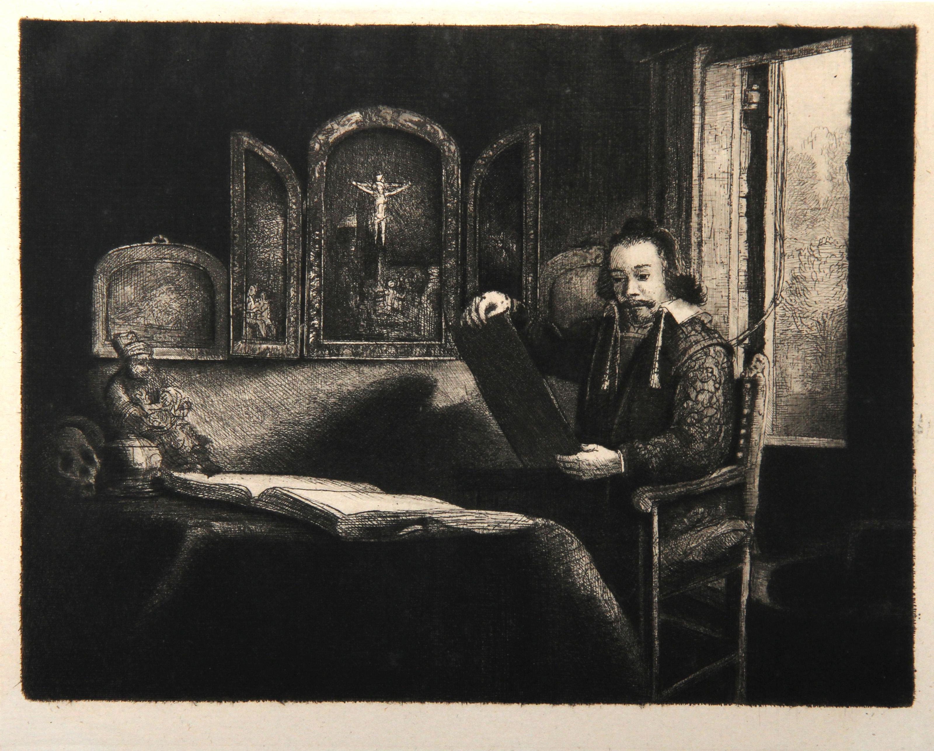 Künstler: Rembrandt van Rijn, nach Amand Durand, Niederländer (1606 - 1669) -  Abraham Francen, Apotheker (B273), Jahr: 1878 (von Original 1657), Medium: Heliogravüre, Größe: 6.25  x 8.25 in. (15.88  x 20,96 cm), Drucker: Amand Durand, Beschreibung: