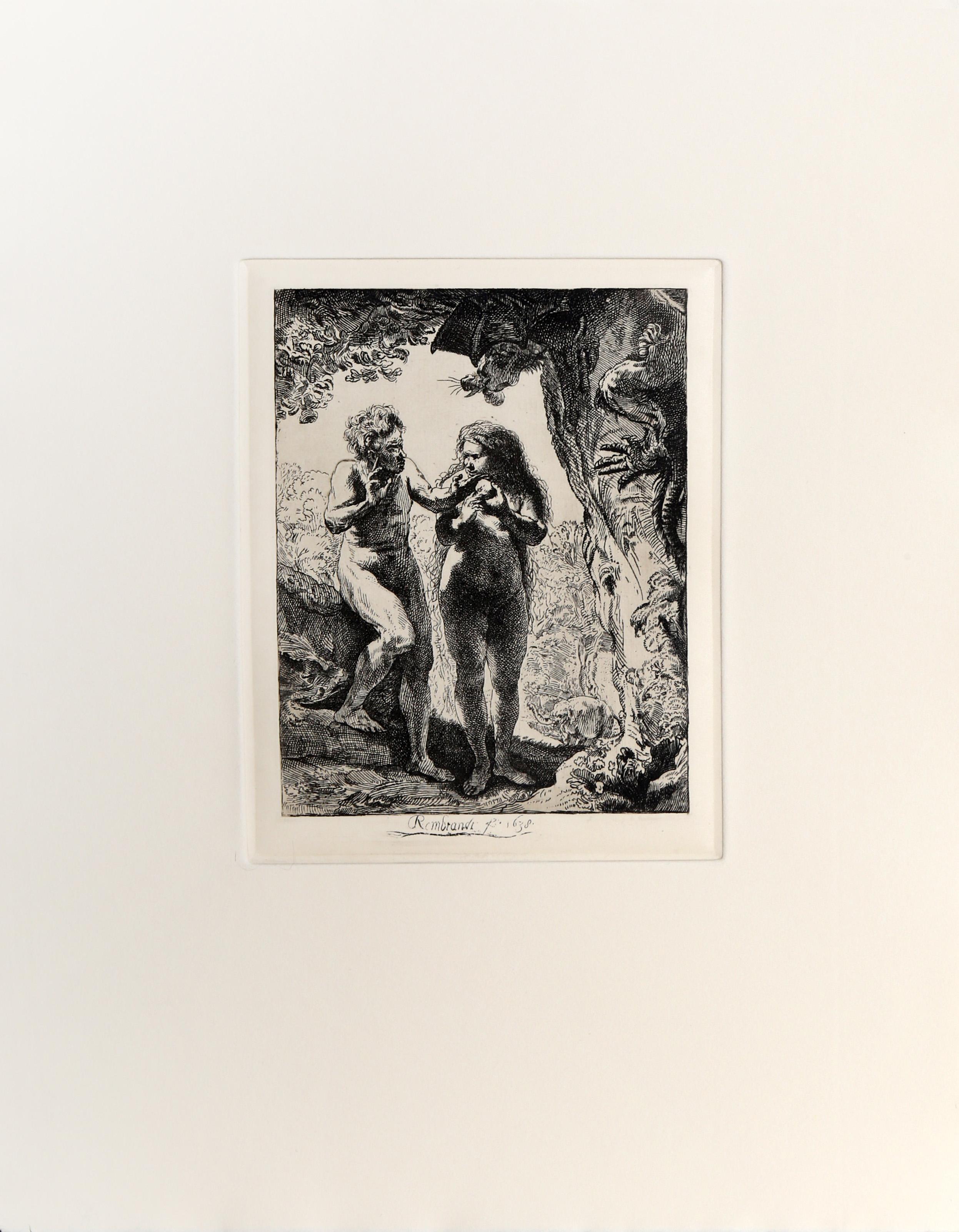 Adam and Eve (B28), Etching by Rembrandt van Rijn For Sale 2