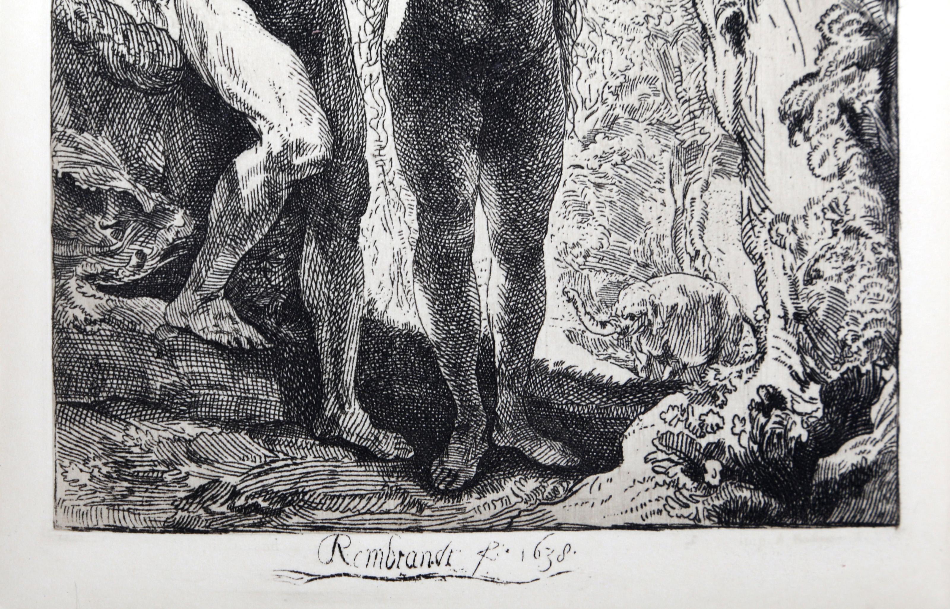 Adam and Eve (B28), Etching by Rembrandt van Rijn For Sale 3