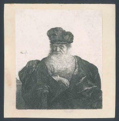 An Old Man with a Beard, Fur Cap and Velvet Cloak
