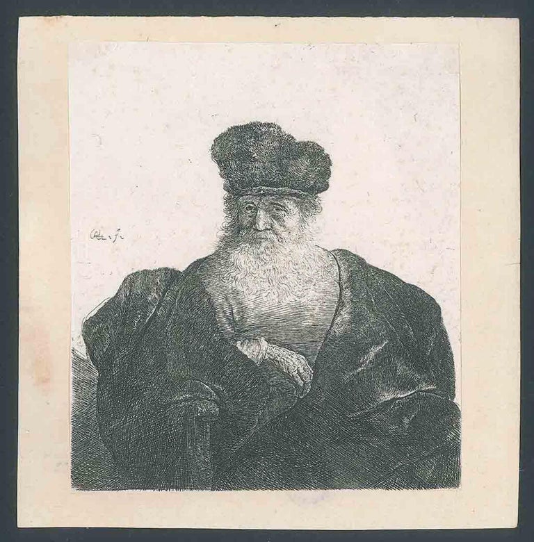Rembrandt van Rijn - An Old Man with a Beard, Fur Cap and Velvet Cloak ...