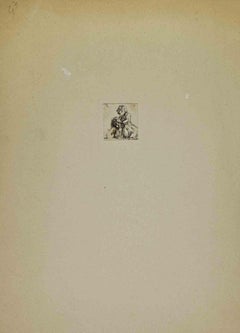 Blind Playing the Violin - Etching by Rembrandt - 19th Century