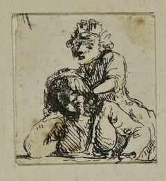 Blind Playing the Violin - Etching by Rembrandt - 19th Century