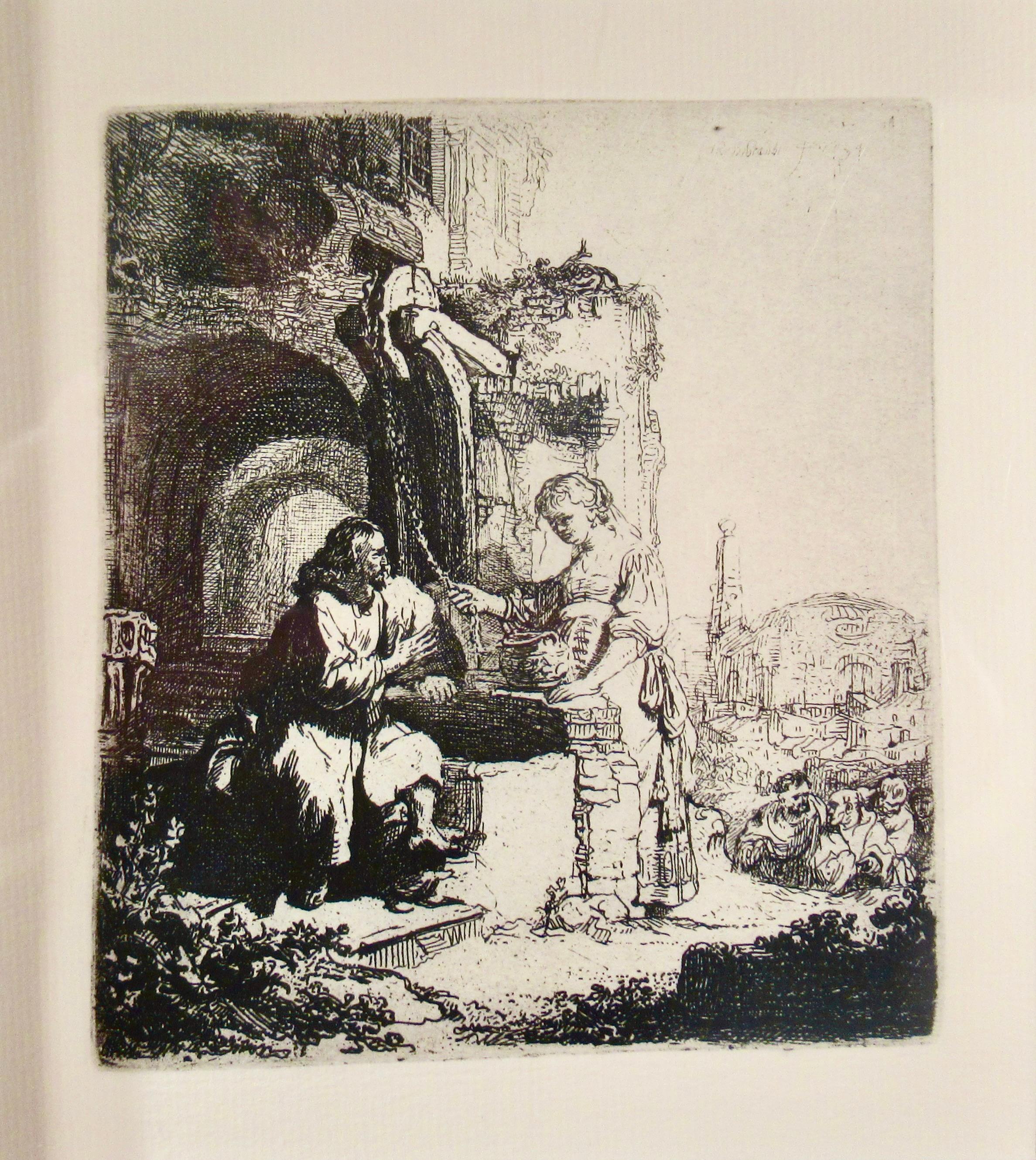 Christ and the Woman of Samaria - Print di Rembrandt van Rijn