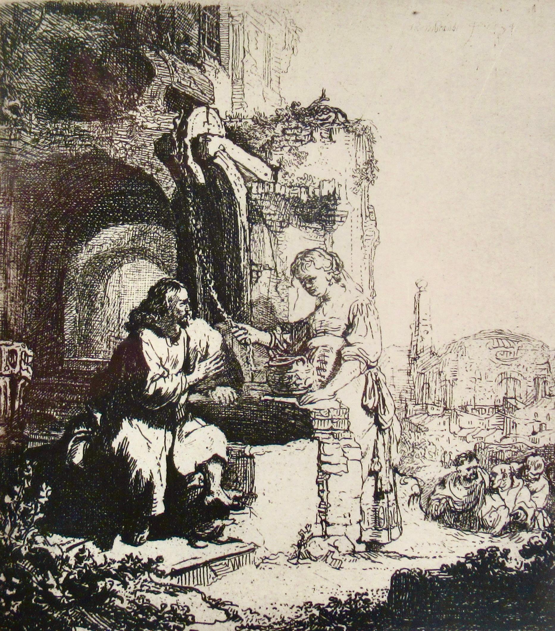 Christ and the Woman of Samaria - Print Antichi maestri di Rembrandt van Rijn