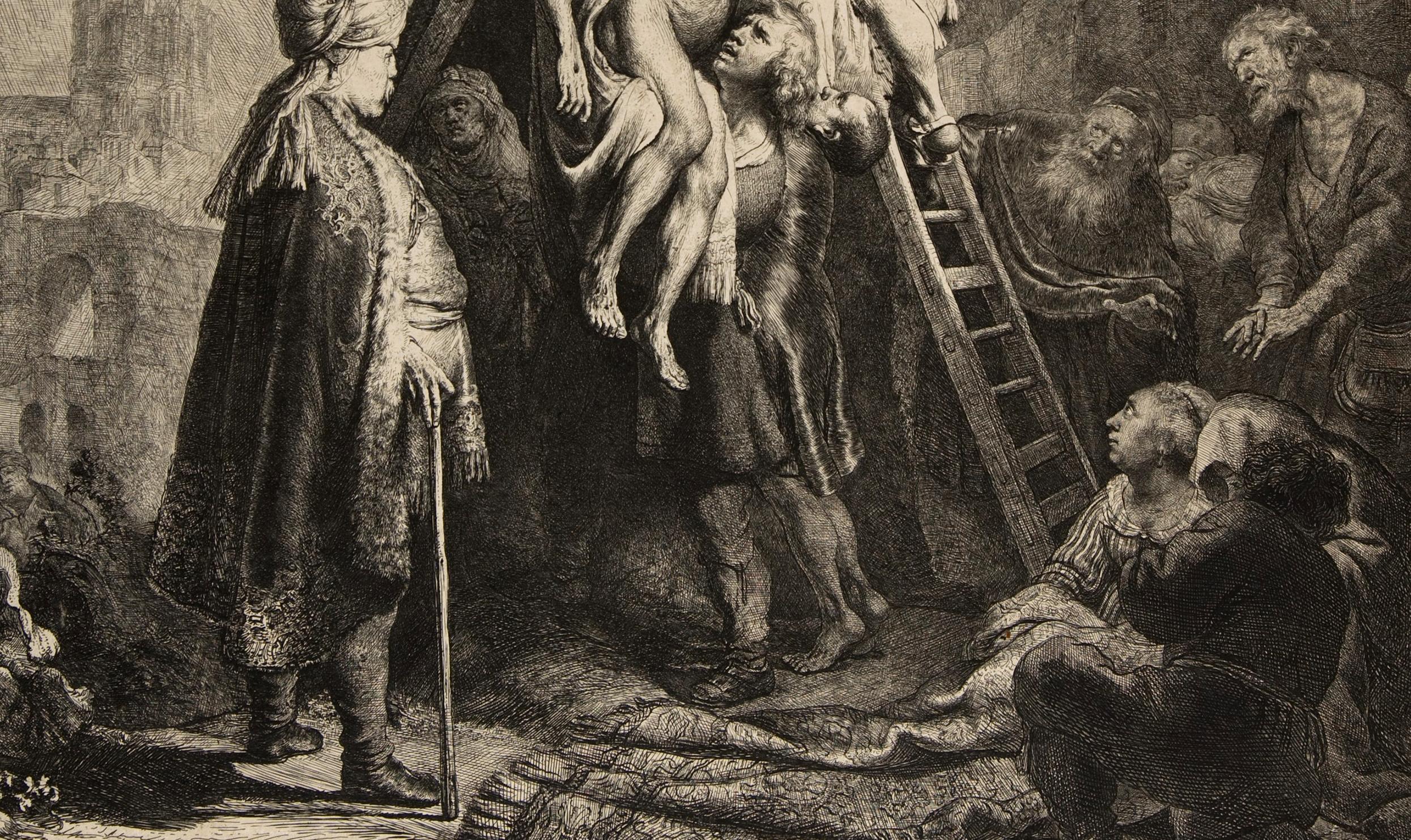 Descent from the Cross, Etching - Post-War Print by Rembrandt van Rijn