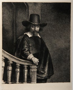 Ephraim Bonus, Old Masters Framed Heliogravure Etching by Rembrandt van Rijn