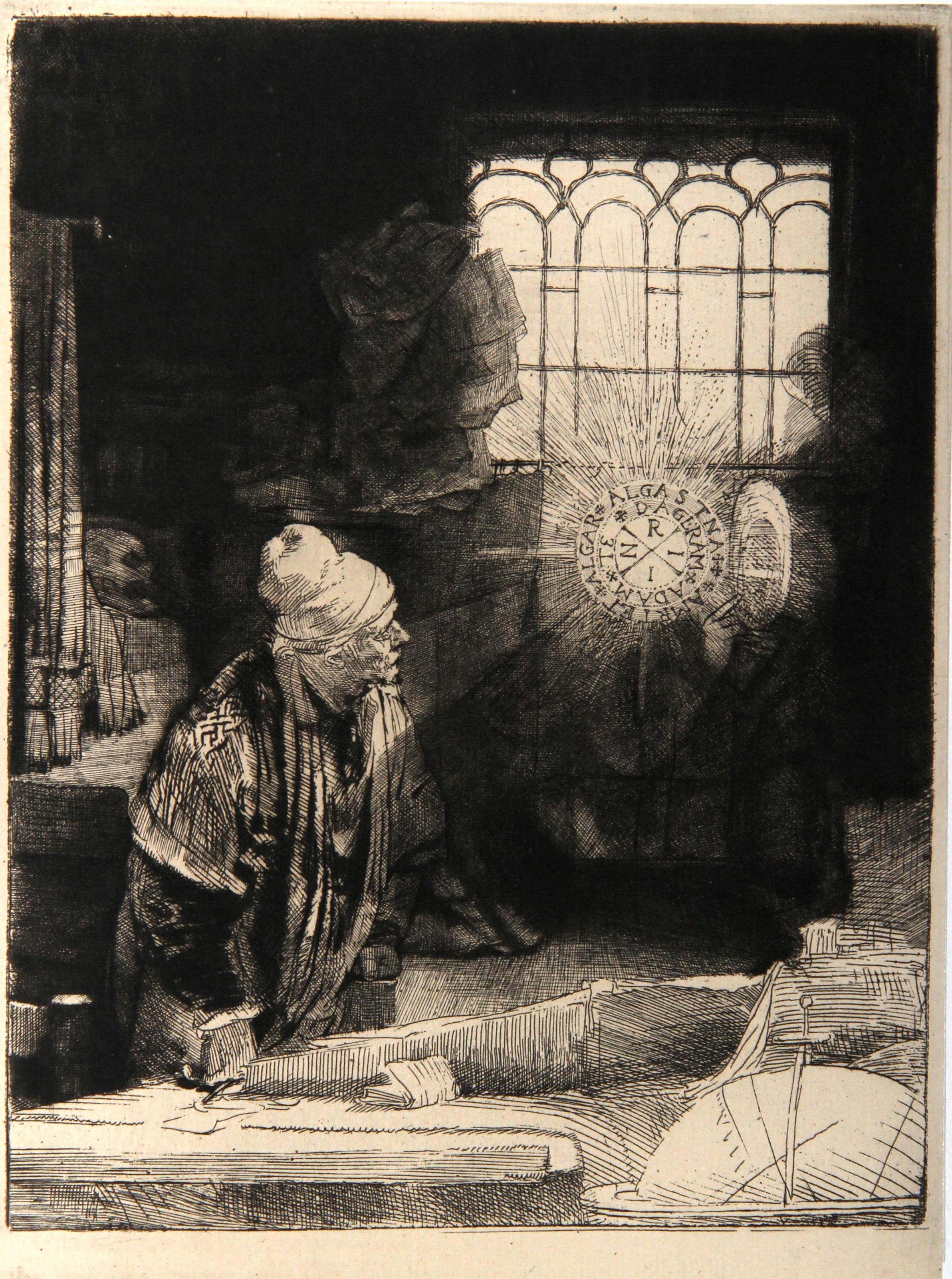  Rembrandt van Rijn, After by Amand Durand, Dutch (1606 - 1669) - Faust (B270), Anno: 1878 (dell'originale 1652), Medium: Heliogravure on Laid Paper, Dimensioni: 8.5  x 6,5 pollici (21,59  x 16,51 cm), Stampatore: Amand Durand, Descrizione: