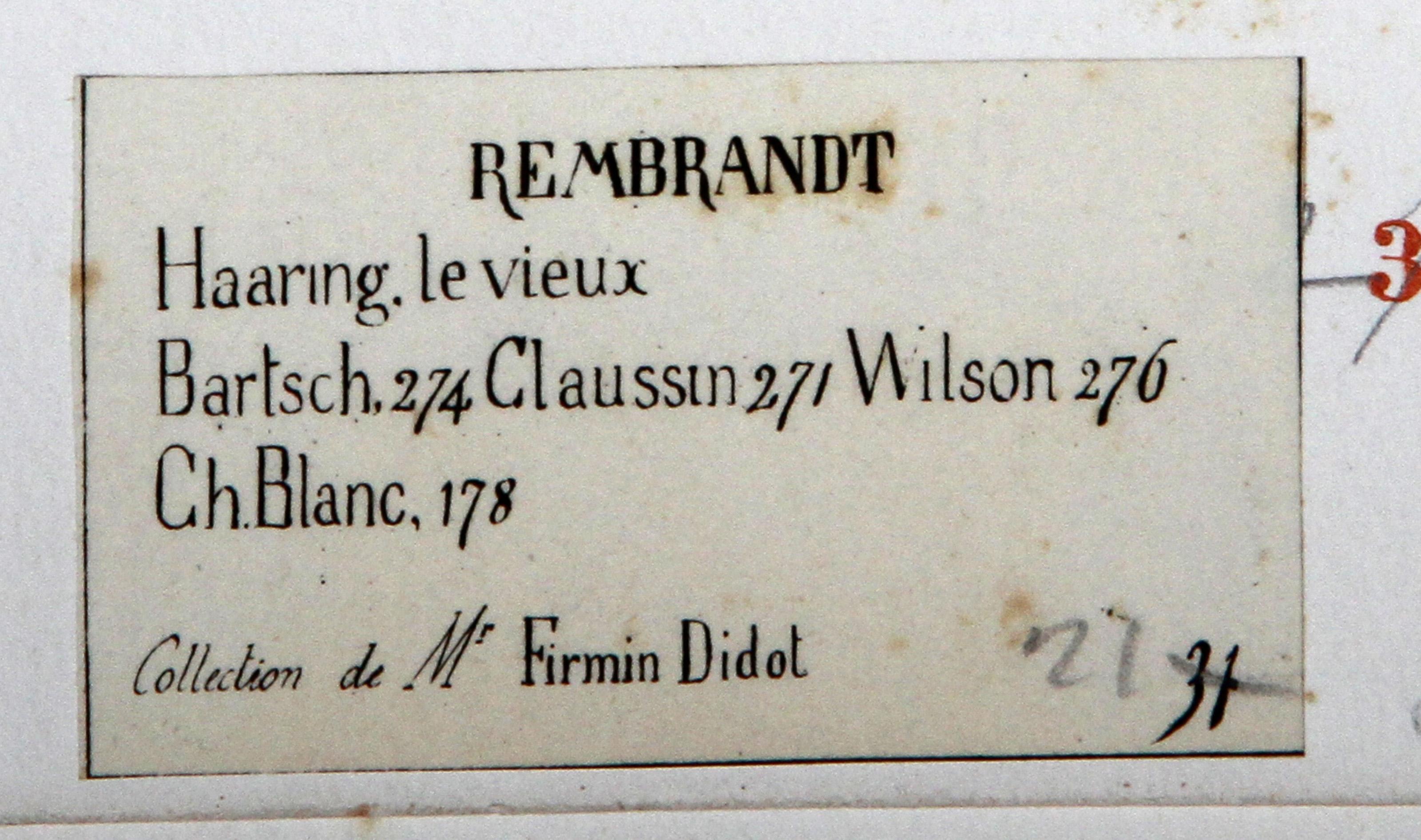 Haaring Levieux (B274), Heliogravure by Rembrandt van Rijn For Sale 1
