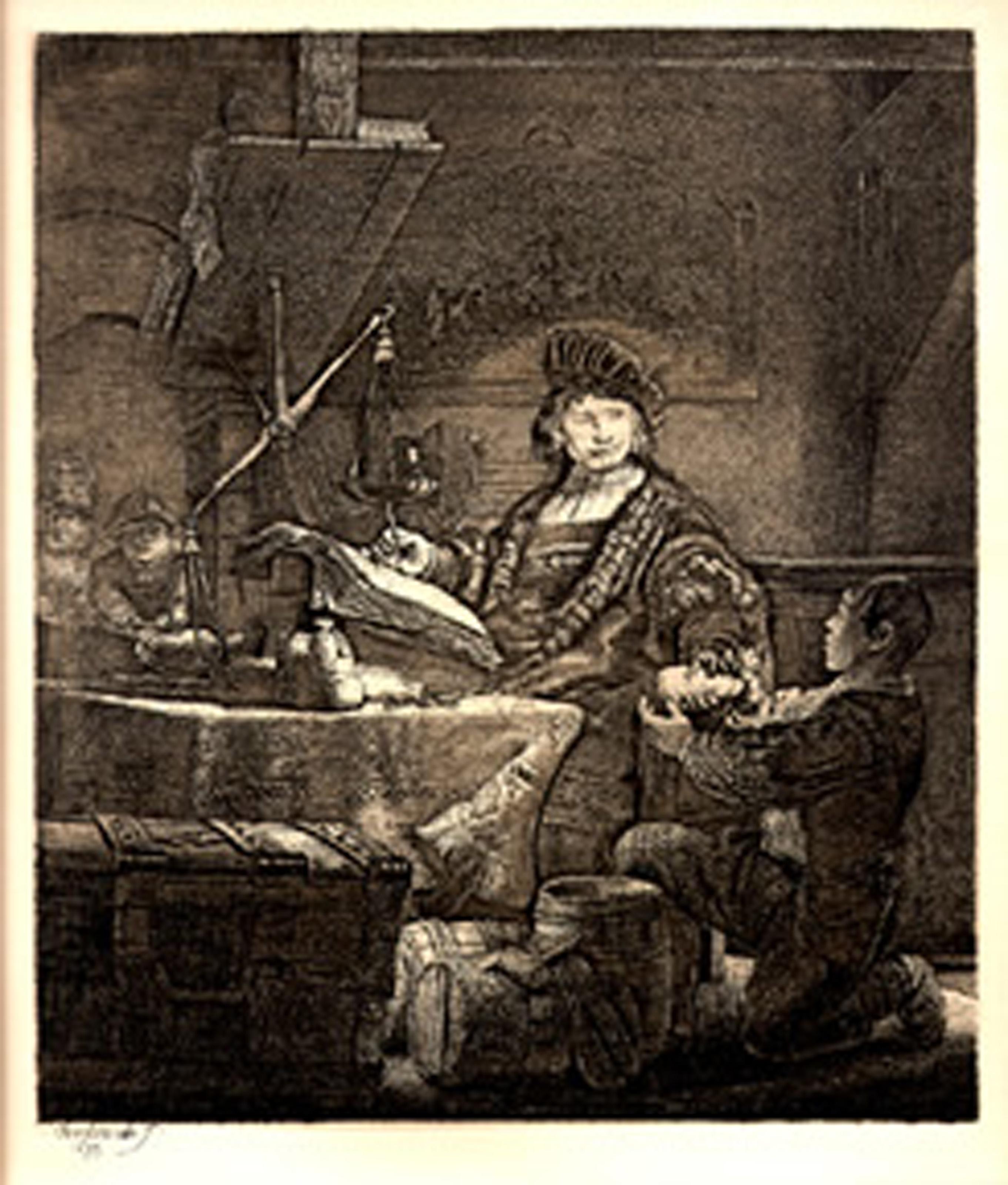 Rembrandt van Rijn, After by Amand Durand, Dutch (1606 - 1669) - Jan Uytenbogaert (1606-84; The Goldweigher), Year: Of Original 1639, Medium: Etching, Image Size: 9.5 x 8 inches, Size: 17.5  x 15 in. (44.45  x 38.1 cm), Printer: Amand Durand,